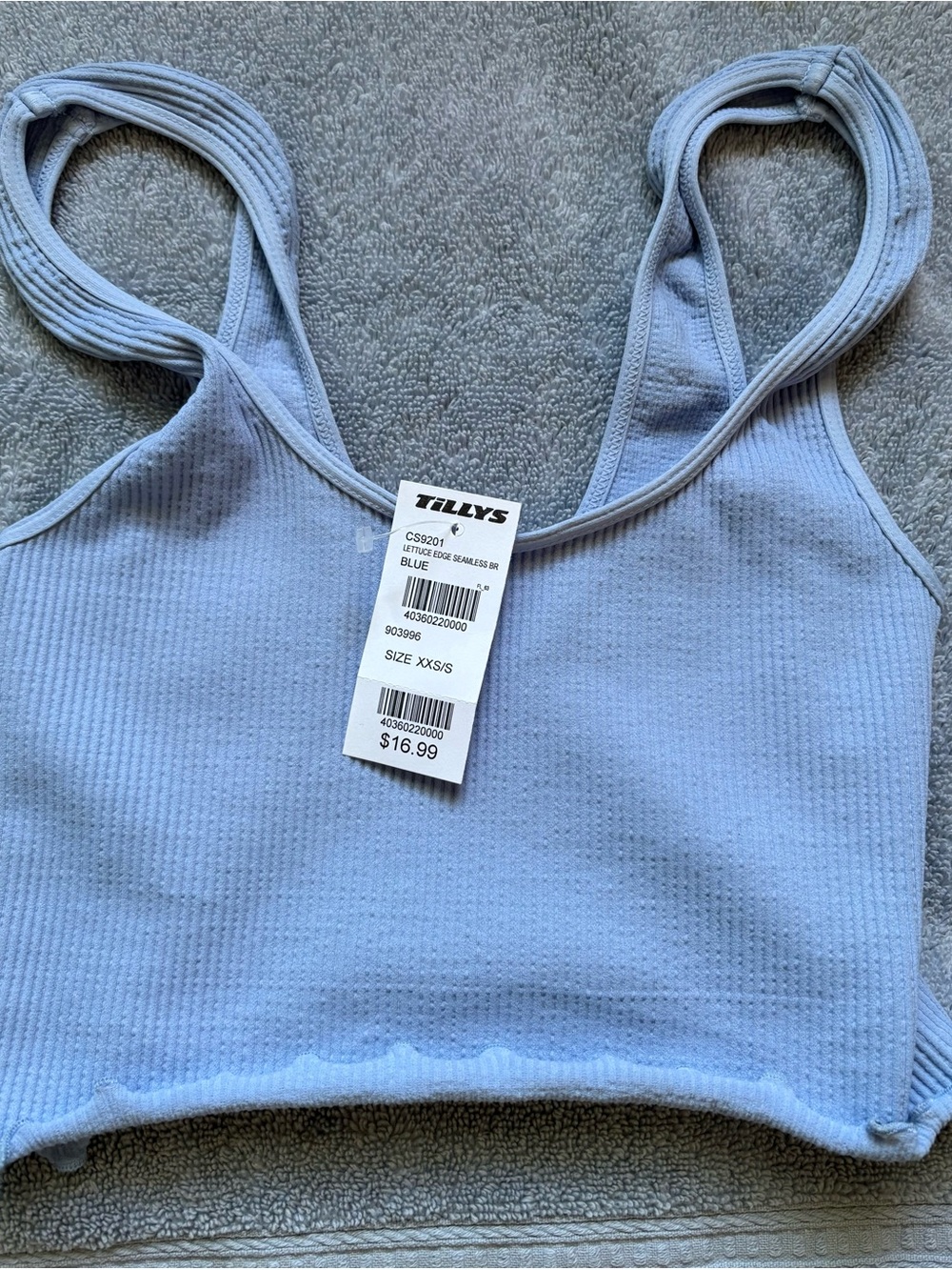 Tilly's Light Blue Ribbed Cropped Tank
